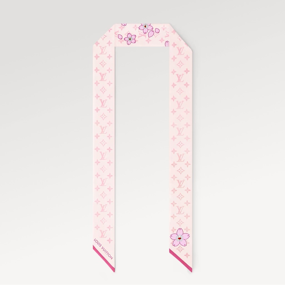 ***SOLD*** Louis Vuitton x Murakami 2025 Cherry Blossom Pink Bandeau Scarf- NIB - Picture 14 of 14